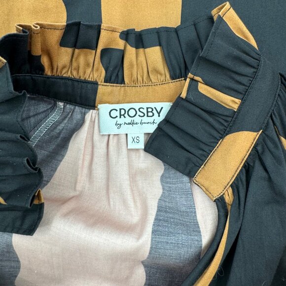 Crosby Watts Cotswold  Abstract Print Midi Dress With High Collar Size XS - Picture 8 of 11